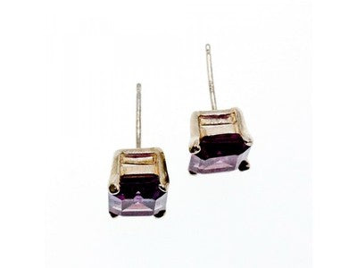 925 Sterling Silver Amethyst Stud Earrings
