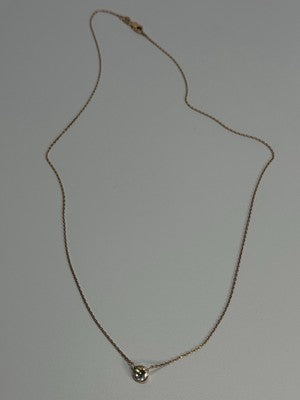 14K YELLOW GOLD DIAMOND 0.56 CARAT NECKLACE LENGTH 18 INCH