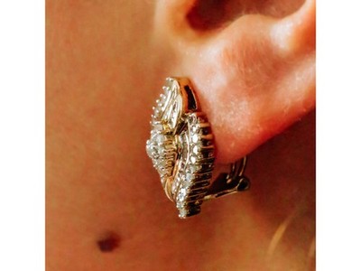 925 Sterling Silver Gold Plated White Topaz Earrings