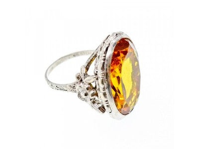 925 Sterling Silver Jewelry Glass Ring Size 6.5