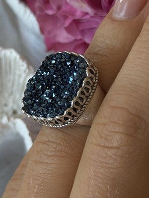Beautiful 925 Sterling Silver Marcasite Ring Size 5