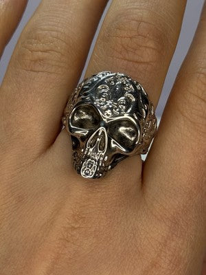 925 Sterling Silver Skull Custom Ring Size 8