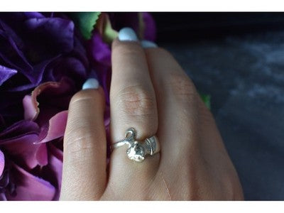 Handmade 925 Sterling Silver "Cat" Ring Size 6.5