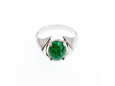 925 Sterling Silver Malachite Ring Size 7