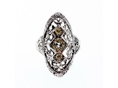 925 Sterling Silver Tourmaline Ring Size 6.5