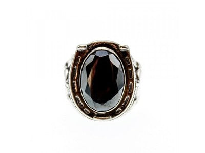925 Sterling Silver Hematite Ring Size 8