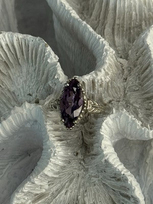 Kabana 925 Sterling Silver Amethyst Ring Size 5