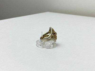 925 Sterling Silver Gold Plated Citrine Ring Size 5.5