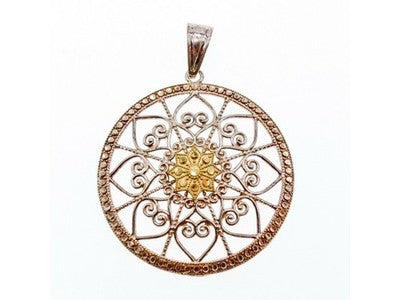 925 Sterling Silver & 14k Yellow Gold Pendant
