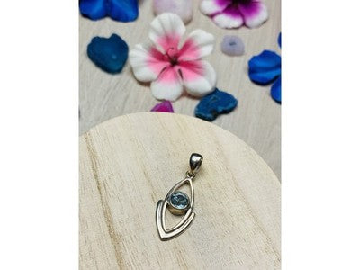 925 Sterling Silver Blue Spinel Pendant