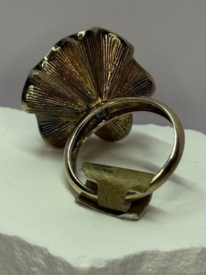 925 Sterling Silver Gold Plated Topaz "Beautiful Flower" Ring Size  7