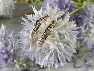 14K Yellow Gold Diamonds Earrings
