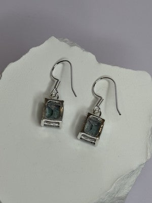 925 Sterling Silver Alexandrite Elegant Earrings Length 1.2 Inch