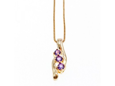 925 Sterling Silver Gold Plated Tanzanite Chain With Pendant