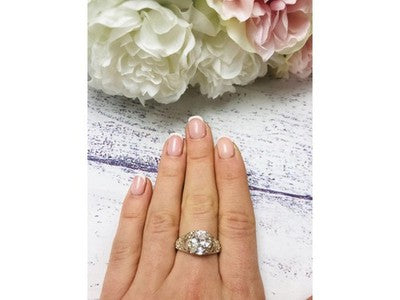 925 Sterling Silver CZ Ring Size 7.5