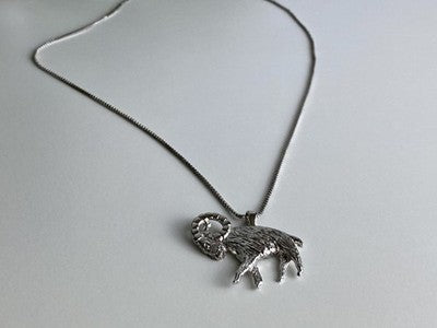 925 Sterling Silver "Aries" ?Hain With Pendant