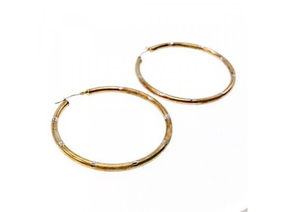 925 Sterling Silver Gold Plated (10K) Hoop Earrings
