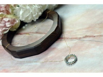 10K Yellow Gold Topaz Chain With Pendant