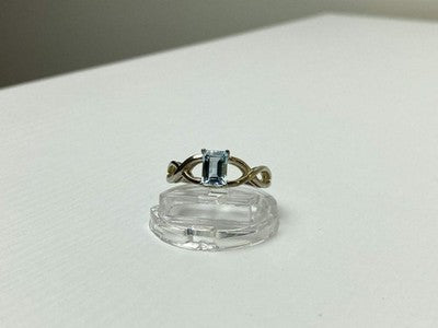 925 Sterling Silver Blue Spinel Ring Size 11.25
