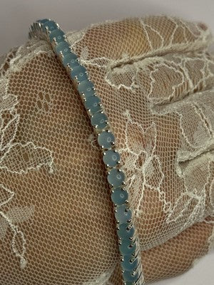 925 Sterling Silver Blue Moonstone Bracelet Length Min 7.5 Inch Max 8.5 Inch
