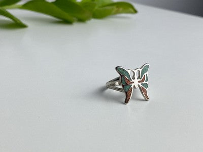 Ring "butterfly" With Enamel Size 6.5