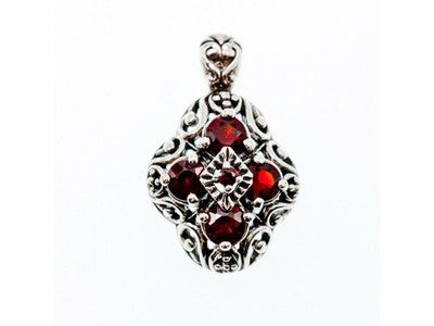 925 Sterling Silver Garnet Pendant