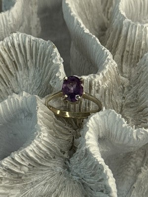 925 Sterling Silver Amethyst Ring Size 6.5