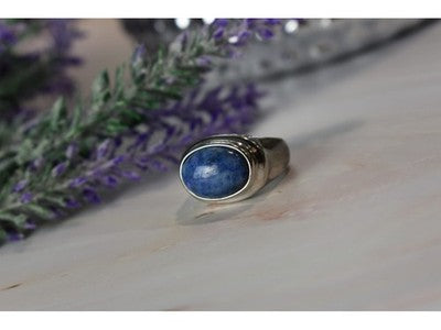 Vintage 925 Sterling Silver Sodalite Ring Size 6.5