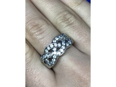 925 Sterling Silver CZ Ring Size 8.5