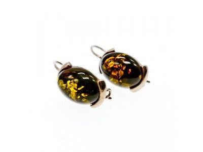 925 Sterling Silver Amber "Element" Earrings