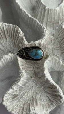 Unique Design 925 Sterling Silver Turquoise Ring Adjustable