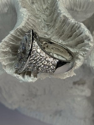 Shiny 925 Sterling Silver CZ Ring Size 6