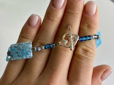 925 Sterling Silver Jewelry Glass Bracelet