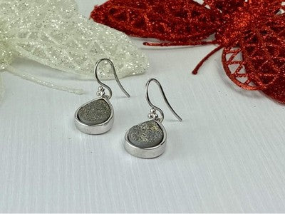 925 Sterling Silver Pyrite "Drops" Earrings