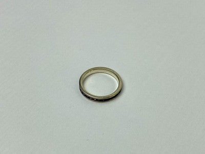 925 Sterling Silver Purple CZ Band Ring Size 8.5