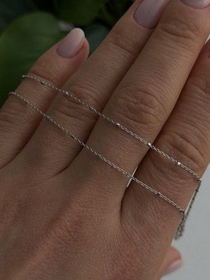 AG 14K White Gold Beautiful Chain Necklace Length 20 in