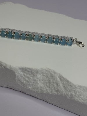 925 Sterling Silver Blue Moonstone Bracelet Length Min 7.5 Inch Max 8.5 Inch