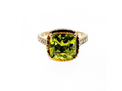 925 Sterling Silver With Gilding &CZ "Summer" Ring Size 5.5