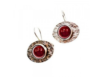 Vintage 925 Sterling Silver Agate Earrings