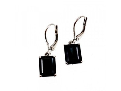 925 Sterling Silver Black Agate Earrings