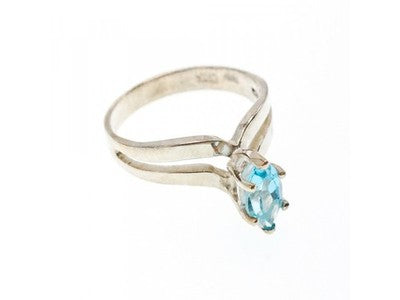 925 Sterling Silver Paraiba Tourmaline Ring Size 8