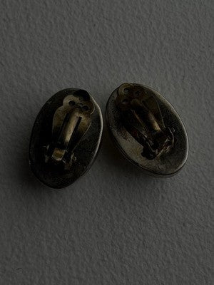 Vintage Clip-On 925 Sterling White Mother of Pearl Abalone Silver Earrings