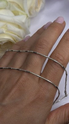 Minimalist 925 Sterling Silver Snake Chain Necklace Vintage Italian Style