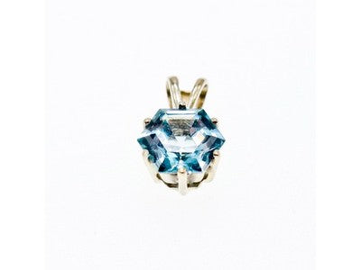 925 Sterling Silver Blue Topaz Pendant