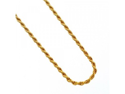 925 Sterling Silver Gold Plated Chain Italy 19.6 In