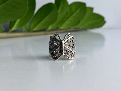 925 Sterling Silver CZ "Butterfly" Ring Size 7