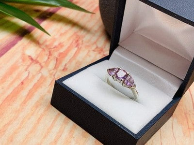 925 Sterling Silver Amethyst Ring Size 7