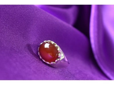 925 Sterling Silver Carnelian Ring Size 6.5