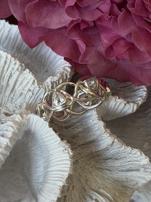 Deb Guyot 925 Sterling Silver White Topaz Band Ring Size 7
