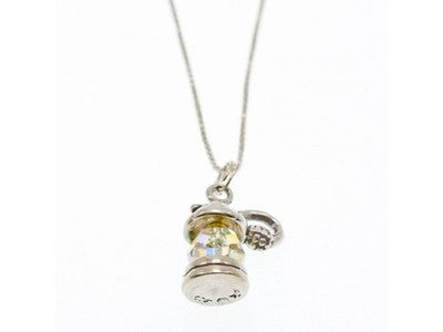 925 Sterling Silver Mystic Topaz "Lantern" Chain With Pendant Italy